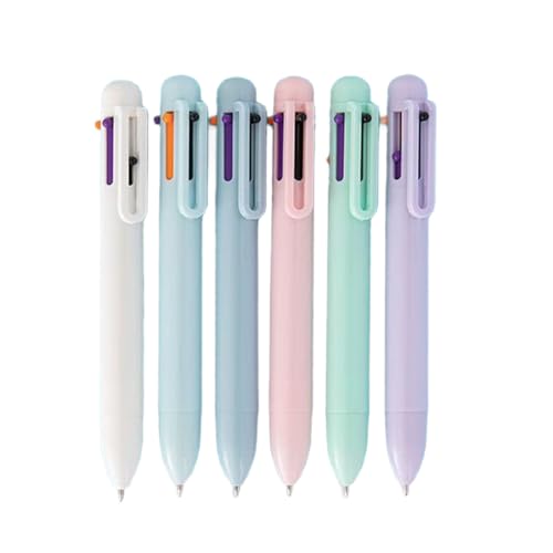 6 Stück 6-in-1-Schreibstift, einziehbarer Kugelschreiber, 6 Farben, mehrfarbig, für Tagebuch, Kritzeln, Schulbedarf 6 Stück 6-in-1-Schreibstift, einziehbarer Kugelschreiber, 6 Farben, mehrfarbig, für Tagebuch, Kritzeln, Schulbedarf von UNTERING