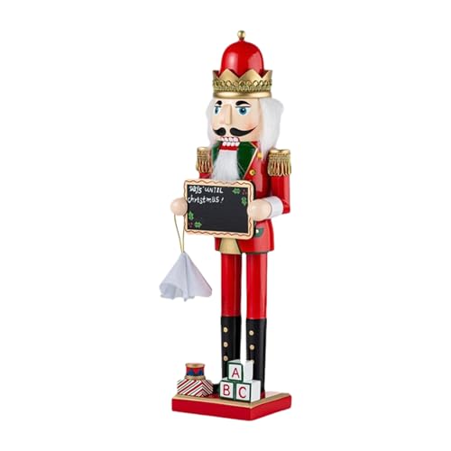 Dekorative Nussknacker-Figur für Büro, Holzskulptur mit aufwendiger Handwerkskunst, Schreibtischzubehör, saisonale Tischdekoration, 38 cm Dekorative Nussknacker-Figur für Büro, Holzskulptur mit aufwendiger Handwerkskunst, Schreibtischzubehör, saisonale Tischdekoration, 38 cm von UNTERING