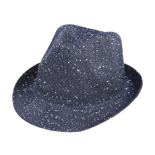 Fedoras-Hut für Erwachsene, mit Pailletten, atmungsaktiv, Karneval, Gentleman, Erwachsene, Karneval, Party, lässige Versammlungen, elegante Hüte für Männer, Hüte für Damen, Hut aus Netzstoff von UNTERING