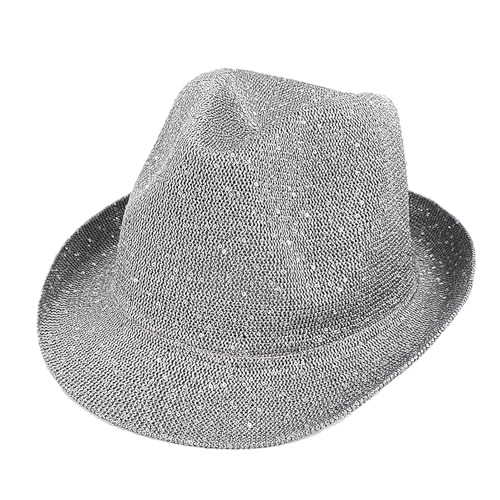 Fedoras-Hut für Erwachsene, mit Pailletten, atmungsaktiv, Karneval, Gentleman, Erwachsene, Karneval, Party, lässige Versammlungen, elegante Hüte für Männer, Hüte für Damen, Hut aus Netzstoff von UNTERING