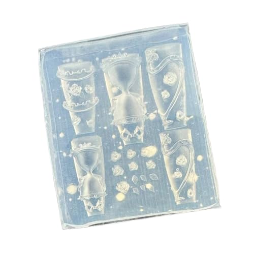 Flexible Rosen-Sanduhr-Nägel, Stempelform mit Prägewerkzeug für künstlerische Sanduhr-Rosen-Nagelschnitzerei-Silikonform von UNTERING