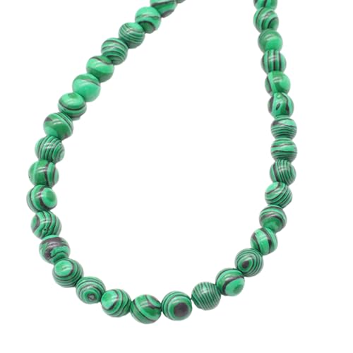Glatte polierte Malachit-Perlenkette für handgefertigte Armbänder, Halsketten, sicherer Naturstein, Schmuckzubehör, handgefertigte Perlen, Malachit von UNTERING