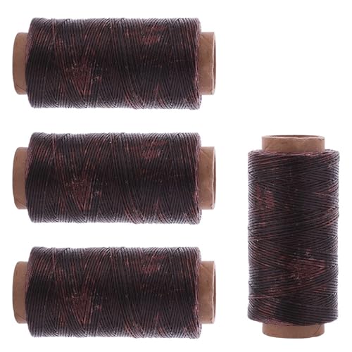 Leder-Nähgarn, 4 Spulen aus Polyester, gewachst, 160 Meter pro Spule für Lederhandwerk, Schuhreparatur von UNTERING