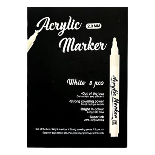 Metallische Acryl-Marker, Set mit 9 goldfarbenen, silberfarbenen und weißen Markern, wasserfest, für mehrschichtige Kunstwerke, Nachtzeichnungen, Metallic-Acrylfarben-Marker von UNTERING