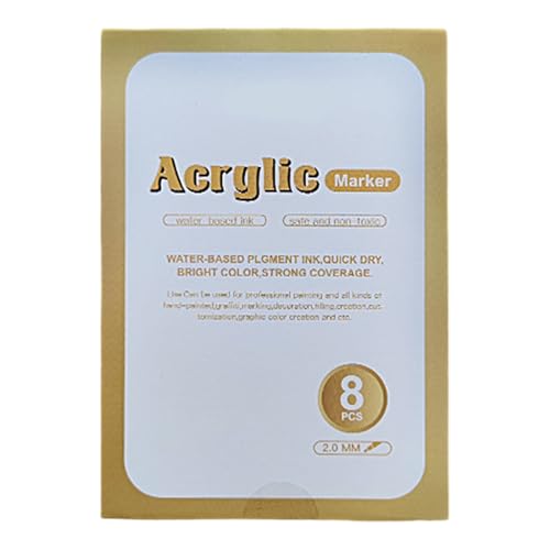 Metallische Acryl-Marker, Set mit 9 goldfarbenen, silberfarbenen und weißen Markern, wasserfest, für mehrschichtige Kunstwerke, Nachtzeichnungen, Metallic-Acrylfarben-Marker von UNTERING