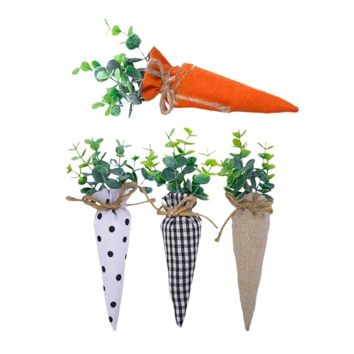 Oster-Karotten-Ornament, Plüsch-Simulation, Gemüse, für Zuhause und Büro, Festival-Dekoration, Partyzubehör, saisonale Regaldekoration, 4 Stück Oster-Karotten-Ornament, Plüsch-Simulation, Gemüse, für Zuhause und Büro, Festival-Dekoration, Partyzubehör, saisonale Regaldekoration, 4 Stück von UNTERING