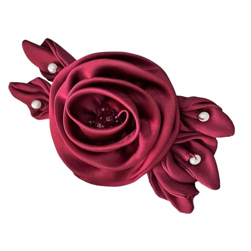Satinierte Rosen-Applikationen für handgefertigte Projekte, Hüte, Schals, Taschen, Stoffe, Blumenaufnäher, Applikation, elegantes Kleidungsaccessoire von UNTERING