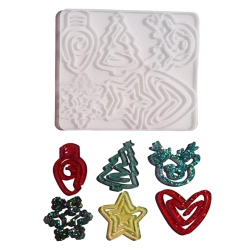 Schneeflocken-Muster, Kunstharz, Lesezeichen-Form, flexible Silikonmaterialien für festliche Lesezubehör, festliches Büroklammer-Set von UNTERING