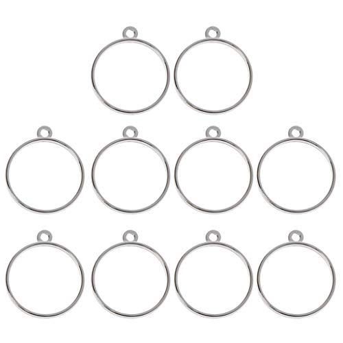 UNTERING 10 Stück/Set runde Anhängerrahmen Harz Lünette Rohlinge Tabletts für Schmuckherstellung gepresste Blumenbedarf Epoxidharz Kits und Formen billig von UNTERING
