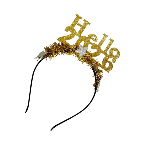 UNTERING Haarreifen für Silvester, Haarreifen für das Jahr 2026, Glitzer-Haarband für Familie, Party, Verkleidungen, Festival, Haarschmuck für Abend von UNTERING