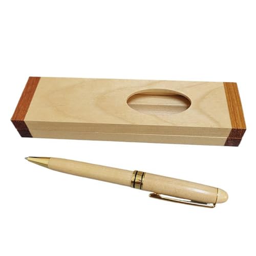 UNTERING Holz-Kugelschreiber-Set mit Bleistiftbox, Holz-Kugelschreiber, ergonomischer Griff, Unterschrift für Männer und Frauen, tägliches Schreiben, aushöhlen von UNTERING