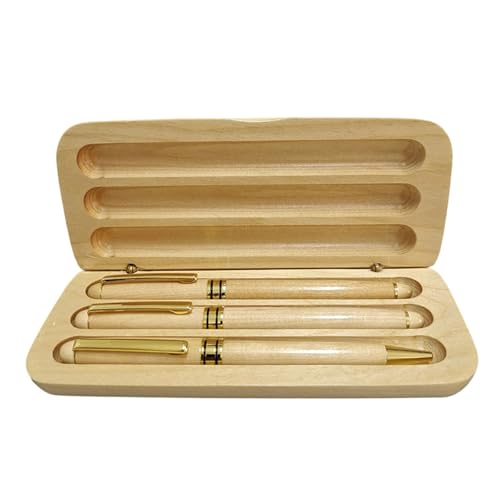UNTERING Kalligraphie-Stift-Geschenkstift-Box-Set, Holz, Kugelschreiber, Kolben, gefüllter Brunnen für Männer, Frauen, Studenten, Schreibgeräte aus natürlichem Holz von UNTERING