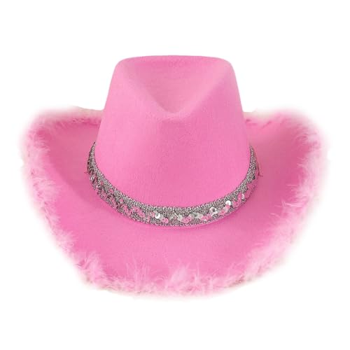UNTERING Partyhut mit Schmucksteinen, schwere Pailletten, Panama, Überraschungsgeschenke für Mädchen, Jungen, Braut, für Karneval, Musikfestival, Party, Hüte für Stofftiere von UNTERING