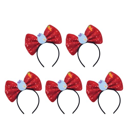 UNTERING Set mit 5 Pailletten-Stirnbändern, Cartoon-Schleife, Stirnbänder für Kinder, Erwachsene, Frauen, Fotografie, Festival, Kostüm, Zubehör, Haar-Accessoire UNTERING Set mit 5 Pailletten-Stirnbändern, Cartoon-Schleife, Stirnbänder für Kinder, Erwachsene, Frauen, Fotografie, Festival, Kostüm, Zubehör, Haar-Accessoire von UNTERING