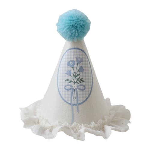 UNTERING Spitzenhut Anpassung Geburtstag Feier Hut Ente Blume Muster Doppellagige Spitze und Pompons Dekoration getrimmt Partyzubehör UNTERING Spitzenhut Anpassung Geburtstag Feier Hut Ente Blume Muster Doppellagige Spitze und Pompons Dekoration getrimmt Partyzubehör von UNTERING