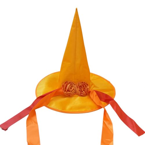 UNTERING Waschbarer Hexenhut mit spitzer Spitze, Halloween-Party-Kopfbedeckung für gruselige Outfits, Gruppenaktivitäten und Festival-Spaß, bequemer Hexenhut von UNTERING