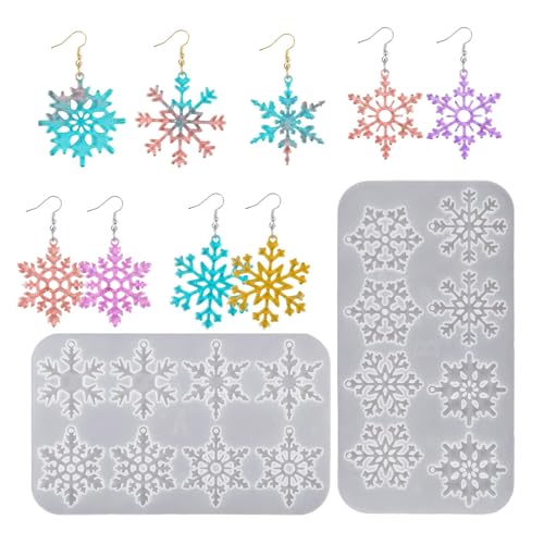 Vielseitige Schneeflocken-Silikonformen, Weihnachtsdekoration, Schneeflocke, Epoxidharz, Form für Anhänger für Weihnachtsschmuck, Schmuck, Anhänger und Schlüsselanhänger Vielseitige Schneeflocken-Silikonformen, Weihnachtsdekoration, Schneeflocke, Epoxidharz, Form für Anhänger für Weihnachtsschmuck, Schmuck, Anhänger und Schlüsselanhänger von UNTERING