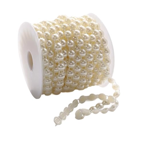 Weiße Kunstperlenkette, 25 m, für Kunsthandwerk, Halsketten, Brautdekoration und Schmuck, Perlenstrang Weiße Kunstperlenkette, 25 m, für Kunsthandwerk, Halsketten, Brautdekoration und Schmuck, Perlenstrang von UNTERING