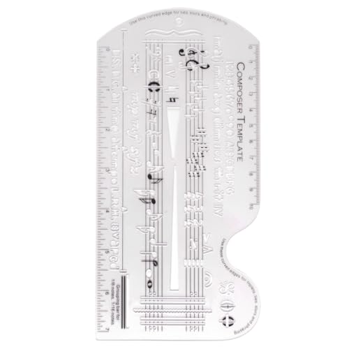 Zeichenlineal für Mitarbeiter, Songwriter, Schablone, Komponieren, Notation, Werkzeug für Musiknoten, Gravur, Mitarbeiter, Zeichnungslineal von UNTERING