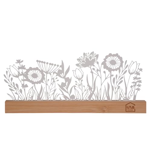 UNUS Aufsteller Blumenwiese, Metallaufsteller mit Bambussockel, Filigrane Frühlingsdeko für Fenster, Tisch oder Regal UNUS Aufsteller Blumenwiese, Metallaufsteller mit Bambussockel, Filigrane Frühlingsdeko für Fenster, Tisch oder Regal von UNUS