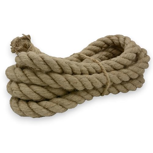 UNUS Naturfaser-Seil Juteseil gedreht Tauwerk Jute Tau Seil Tauziehen Absperrseil Handlauf 20mm 10m von UNUS