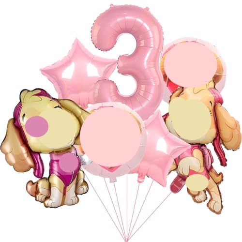 UNbit Geburtstag Luftballons Hunden Cartoon Geburtstag Deko Luftballon fur Theme Party Supplies Kindergeburtstag Partydeko Set mit Marshal Folienballon für Jungen Mädchen von UNbit