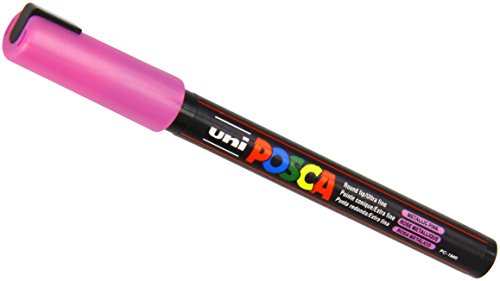 Uni Posca Marker 1.M.R-PC, Glas, Extra Feine Spitze, 0,7 mm, Metallic Pink von UNi