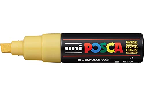 Uni Posca Marker PC- 8 K, Glasschreiber, Spitzenbreite 8 mm, strohgelb von UNi