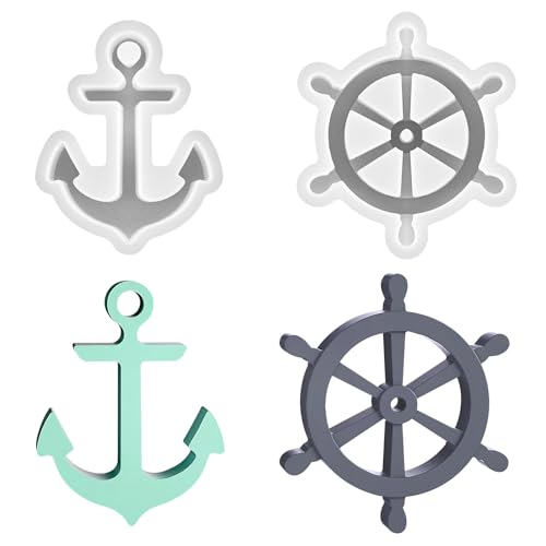 2 Stücke Silikonformen Gießformen Anker, Rudder Anchor Silicone Mould, Gipsformen zum Gießen, gießformen silikon sommer frühling für Aromatherapie,Kerze,handgemachte Seife,Gips,Handwerk Dekorationen 2 Stücke Silikonformen Gießformen Anker, Rudder Anchor Silicone Mould, Gipsformen zum Gießen, gießformen silikon sommer frühling für Aromatherapie,Kerze,handgemachte Seife,Gips,Handwerk Dekorationen von UOCAI
