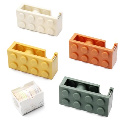4 Stück Klebebandabroller, Abroller klebeband, Kinder Klebeband Tischabroller, Klebestreifen abroller, Tesa abroller Zum Schnellen Schneiden Von Klebeband,Büro, Schule, Blumenläden von UOCAI