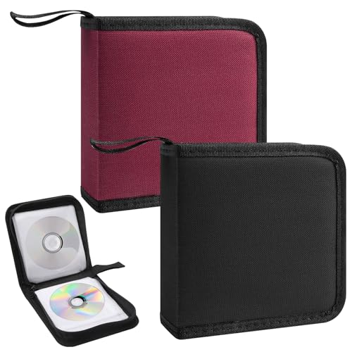 UOCAI 2 Stück CD Tasche, CD Taschen Aufbewahrung, CD Mappe mit Reisverschluss, CD Organizer für Auto und Zuhause, Zur Box DVD Aufbewahrungsbox, Platzsparend für Auto und Zuhause, Rot und Schwarz UOCAI 2 Stück CD Tasche, CD Taschen Aufbewahrung, CD Mappe mit Reisverschluss, CD Organizer für Auto und Zuhause, Zur Box DVD Aufbewahrungsbox, Platzsparend für Auto und Zuhause, Rot und Schwarz von UOCAI