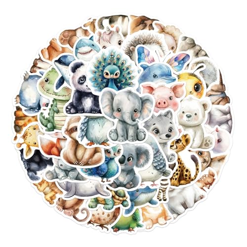 UOCAI Tiere Sticker Set,50 Stück Lustige Aufkleber Tiere,Vinyl Stickers mit Niedlichen Aquarellen Tiere Motiven,Wasserfarben Tiere Aufkleber,Wasserfeste Aufkleber für Laptop,Scrapbook,Koffer,Telefon UOCAI Tiere Sticker Set,50 Stück Lustige Aufkleber Tiere,Vinyl Stickers mit Niedlichen Aquarellen Tiere Motiven,Wasserfarben Tiere Aufkleber,Wasserfeste Aufkleber für Laptop,Scrapbook,Koffer,Telefon von UOCAI