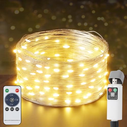 UODIR Lichterkette Batterie, 10M 100LED USB Aufladbare Lichterkette Außen Batterie Timer mit Fernbedienung, 8 Modi IP65 Wasserdicht Lichterkette Outdoor für Balkon Weihnachten Garten Camping UODIR Lichterkette Batterie, 10M 100LED USB Aufladbare Lichterkette Außen Batterie Timer mit Fernbedienung, 8 Modi IP65 Wasserdicht Lichterkette Outdoor für Balkon Weihnachten Garten Camping von UODIR