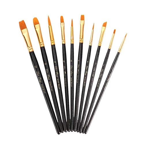UOHLCX HBJWOV 10 Stück Nylon Haar Kunst Pinsel Set Kunst Malerei Werkzeug für Anfänger Profis Studenten (D) von UOHLCX