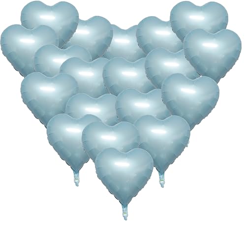 Babyblauer Herzballon, 18 Stück, babyblaue Herz-Folienballons, Helium für Valentinstag, Party, Dekoration, Herzform, Luftballons für Valentinstag, Geburtstag, Verlobung, Brautabschluss, Babyparty Babyblauer Herzballon, 18 Stück, babyblaue Herz-Folienballons, Helium für Valentinstag, Party, Dekoration, Herzform, Luftballons für Valentinstag, Geburtstag, Verlobung, Brautabschluss, Babyparty von UOMYLEIR