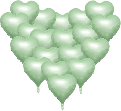 Hellgrüne Herzballons, 18 Stück grüne Herz-Folienballons Helium für Valentinstag, Party, Dekoration, Herzform, Luftballons für Valentinstag, Geburtstag, Verlobung, Brautabschluss, Babyparty Hellgrüne Herzballons, 18 Stück grüne Herz-Folienballons Helium für Valentinstag, Party, Dekoration, Herzform, Luftballons für Valentinstag, Geburtstag, Verlobung, Brautabschluss, Babyparty von UOMYLEIR