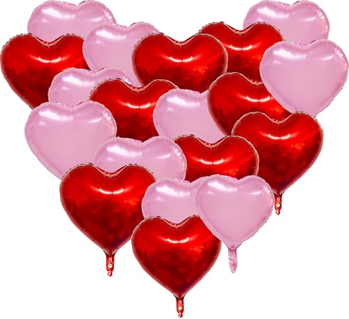 Rot Rosa Herzballon, 18 Stück Rot Rosa Herz Folienballons Helium für Valentinstag Party Dekoration Herzform Ballons für Valentinstag Geburtstag Verlobung Braut Abschlussfeier Babyparty Rot Rosa Herzballon, 18 Stück Rot Rosa Herz Folienballons Helium für Valentinstag Party Dekoration Herzform Ballons für Valentinstag Geburtstag Verlobung Braut Abschlussfeier Babyparty von UOMYLEIR