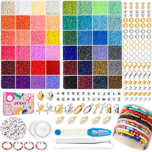 UOONY 16000 Stück 3mm Perlen für Armbänder,DIY Perlen zum Auffädeln mit Buchstabenperlen für Geschenkidee Armbänder, Perlen zum Auffädeln Set für Kinder,Weihnachten,Feiertage, Geburtstage,Belohnungen. UOONY 16000 Stück 3mm Perlen für Armbänder,DIY Perlen zum Auffädeln mit Buchstabenperlen für Geschenkidee Armbänder, Perlen zum Auffädeln Set für Kinder,Weihnachten,Feiertage, Geburtstage,Belohnungen. von UOONY