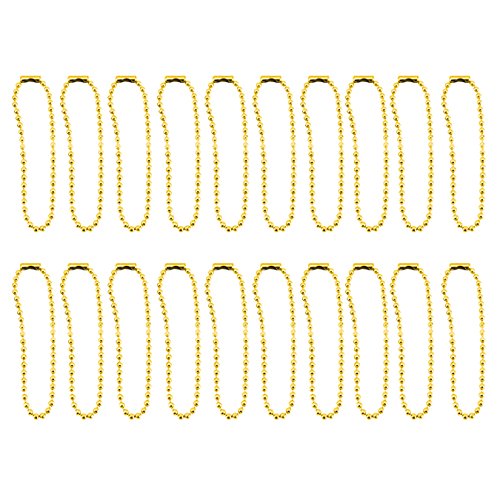 UOOOM 20 Stück Kugelketten-Verbinder Schließe Schlüsselanhänger Metallanhänger (Gold) von UOOOM