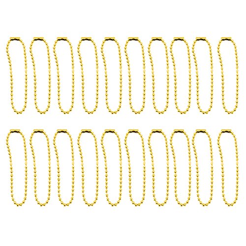 UOOOM 20 Stück Kugelketten-Verbinder Schließe Schlüsselanhänger Metallanhänger (Gold) von UOOOM