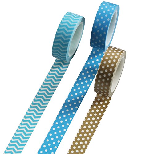 UOOOM 3 Rolls 10m x 15mm Beautiful Washi Tape Masking Tape deko Klebeband buntes Klebebänder DIY Scrapbook deko (Design 3001) von UOOOM