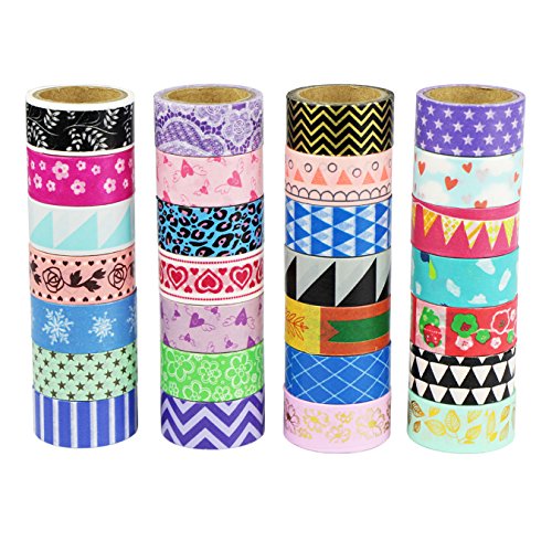 UOOOM Washi Tape Set Masking Tape dekorative Klebeband bunt Klebebänder DIY Scrapbooking Deko Basteln Kunstwerk (10 x Patterns) von UOOOM