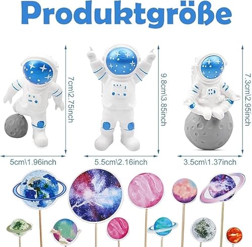 4 Sets Von Karteneinsätzen Mit Planeten Und 3 Teile Astronaut -Ornamente, Kuchendekorationen, Raummotiven Für Die Geburtstagsfeier. von UOPJDD