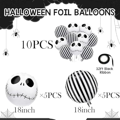 6 Stücke Schädelballons Und 6 Streifenstücken, Party -Szenen -Arrangement, Partydekorationen, Kreative Lustige Luftballons. von UOPJDD