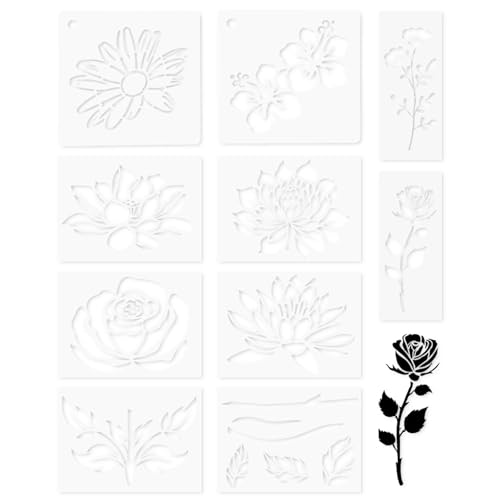 UOPJDD 10 Stücke Blumenspray Malerei, Malvorlage, Maltsablage, Plastik -Hohlschablone, DIY -Kunsthandwerkszubehör. UOPJDD 10 Stücke Blumenspray Malerei, Malvorlage, Maltsablage, Plastik -Hohlschablone, DIY -Kunsthandwerkszubehör. von UOPJDD