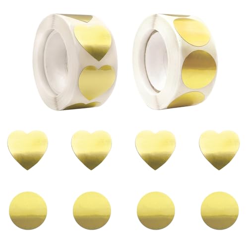 UOPJDD 2 Rollen Aus Goldenem Selbstklebenden Aufkleber, Rundes Herzform, Einfach Und Kreativ, Multifunktional, Verpackungsdichtungsaufkleber, DIY-Kunsthandwerk Dekoration. UOPJDD 2 Rollen Aus Goldenem Selbstklebenden Aufkleber, Rundes Herzform, Einfach Und Kreativ, Multifunktional, Verpackungsdichtungsaufkleber, DIY-Kunsthandwerk Dekoration. von UOPJDD