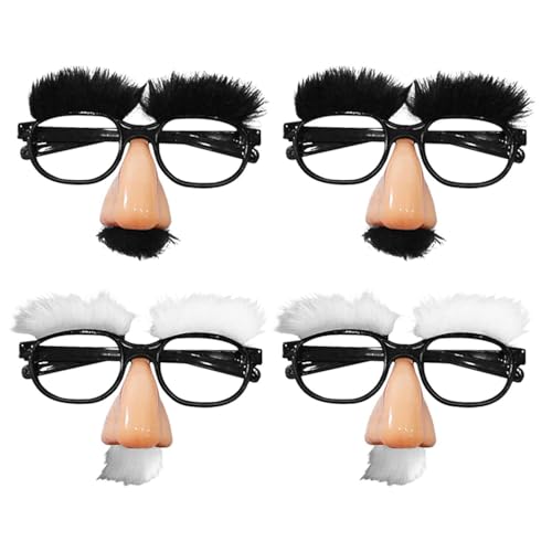 UOPJDD 4 Große Nasenbrillen, Kreative Lustige Brille, Rollenspiele, Foto-Requisiten. von UOPJDD