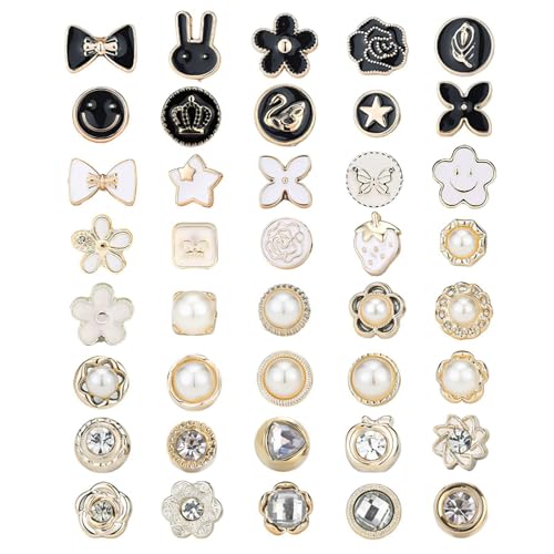 UOPJDD 40 Kleidungsstücken Reparierende Knöpfe, Kleidungsdekorationen, Einfache Und Elee Brosche, Verwendet Für Kleidung, Hüte Und Taschen. von UOPJDD