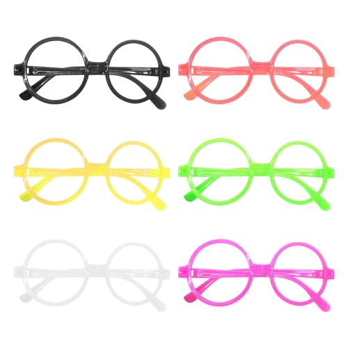 UOPJDD 【6 * Runde Kinderbrille,Lustige Partybrille für Kinder und Erwachsene,Partyzubehör für Männer und Frauen, geeignet für Geburtstage, Karneval und Weihnachten. von UOPJDD