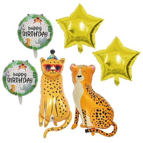 UOPJDD 6 Stücke Mit Leopard -Themenballons, Kindergeburtstagsvorräte Für Kinder, Kreative Aluminium -Filmballons, Partydekorationen. UOPJDD 6 Stücke Mit Leopard -Themenballons, Kindergeburtstagsvorräte Für Kinder, Kreative Aluminium -Filmballons, Partydekorationen. von UOPJDD